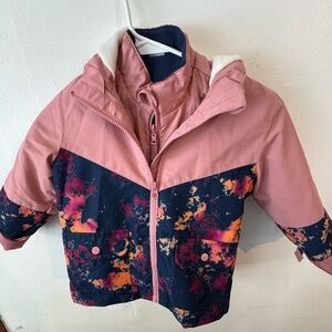 Swiss Tech 4-Way Kids Pink and Navy Ski Jacket